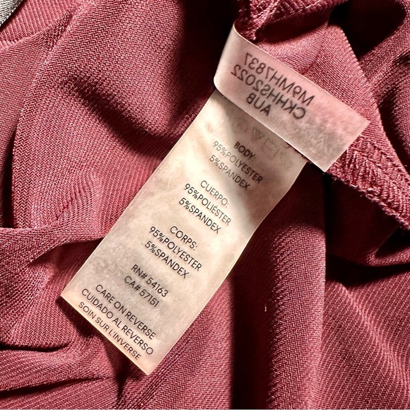 NWOT Calvin Klein ‘3/4 Sleeve Ruched Lace Up Detail Pullover Blouse’ Purple Sz S - Picture 7 of 11